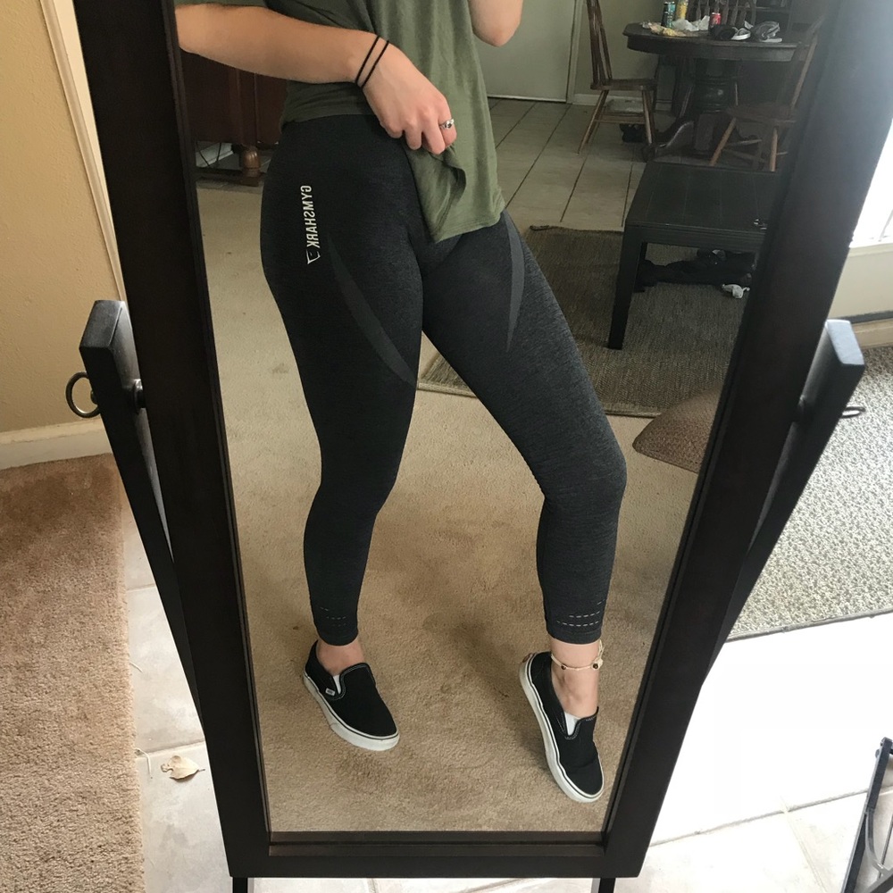 Gymshark High Waisted Black Marl Seamless Leggings